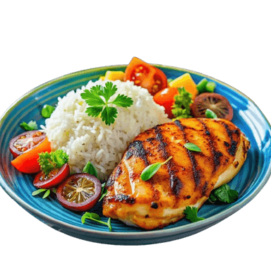 Frango Grelhado com Arroz e Salada